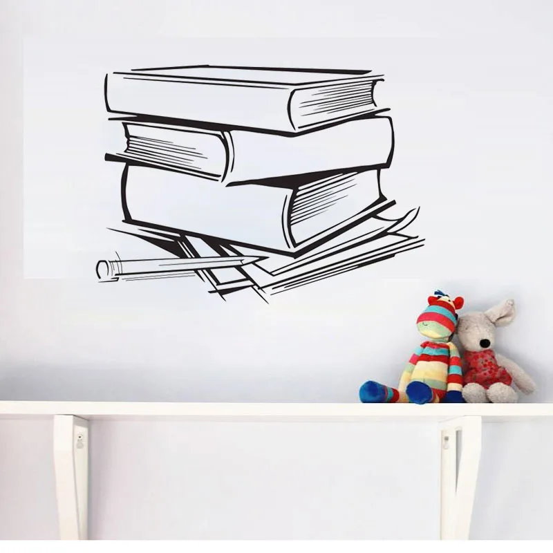 ZOOYOO-pegatina de pared con diseño de libros para niños, calcomanías artísticas para...