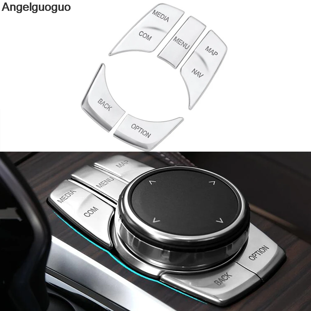 Angelguogugo Автомобильный интерьер мультимедиа Idrive кнопки ручка крышка наклейка