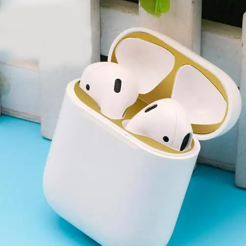 02 Внутренняя металлическая Пылезащитная наклейка для Apple AirPods чехол Пылезащитная Накладка для Air Pods чехол Защитная Наклейка для AirPods аксессуары - Цвет: 02