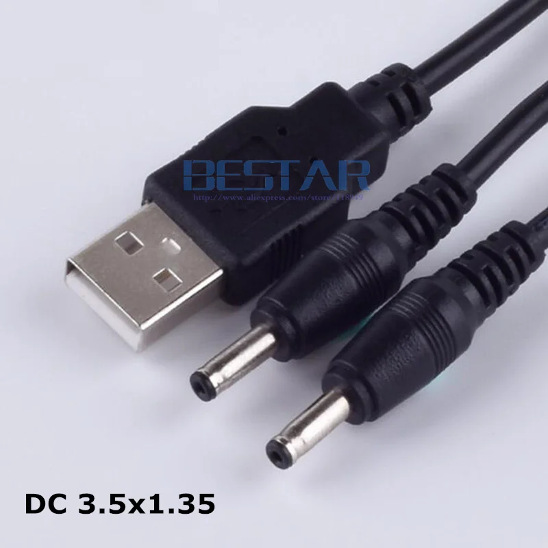Черный выходной разъем питания постоянного тока 1 в 2 USB от A к двойному постоянный