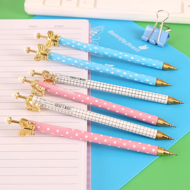 

1pcs Small pearl bow Mechanical Pencils School Office Supply Student Stationery Kids Gift Automatic Pencil 0.5mm