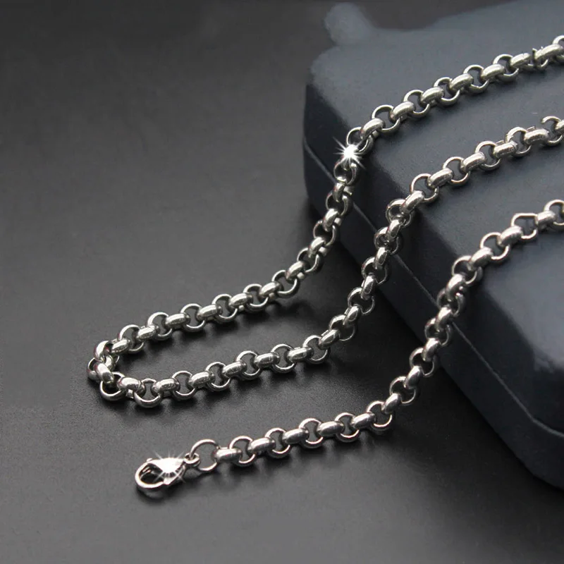 

2.5mm 3mm 4mm Rolo Stainless Steel Cuban Chain Necklace Men Women Jewerly 16" 18" 20" 22"