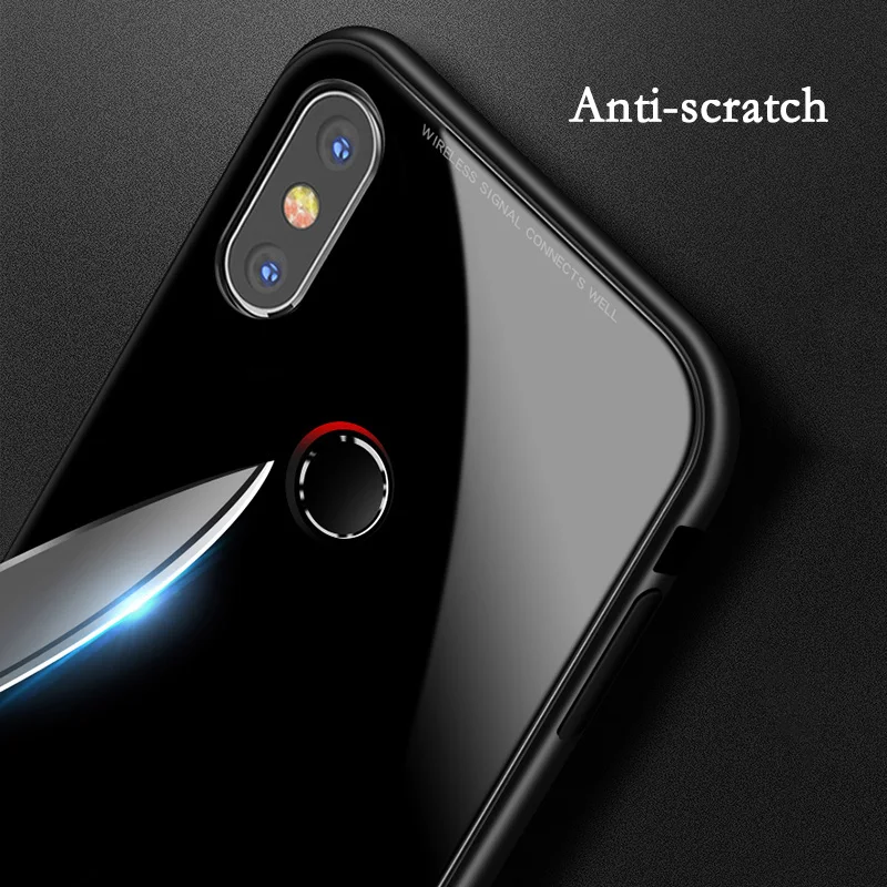 Магнитный чехол для Xiaomi Mi 9 металлический алюминиевый корпус Задняя стеклянная