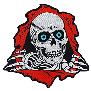 skull Череп Вышивка олень пистолет патчи меч мужчина женщина цветок аппликация для одежды железо на одежду мотоцикл Байкерский значок наклейки - Цвет: skull