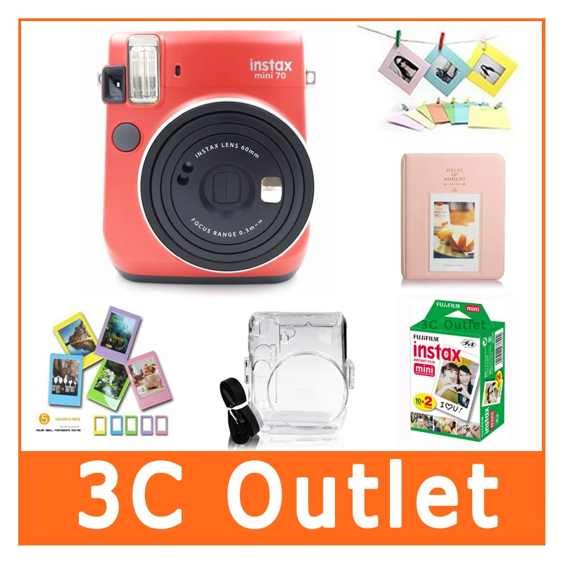 Fujifilm Instax Mini70 камера и аксессуары Fuji мгновенная мини пленка + прозрачный чехол