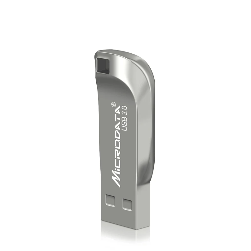 Серебристый Серебристый/черный металлический USB флеш-накопитель Usb 3,0 флеш-накопитель 64 Гб 128 ГБ высокоскоростной флеш-накопитель 32 Гб 16 Гб мини USB флешка брелок флешка - Цвет: Серебристый