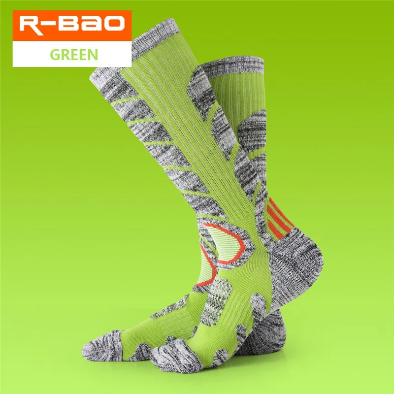 Green RB3301 высококачественные носки для катания на лыжах/пеших прогулок махровые теплые дышащие износостойкие спортивные носки - Цвет: Green