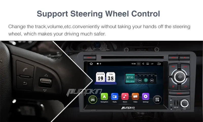 Тыква 2 Din 7 &quotAndroid 1 Автомобильный мультимедийный DVD плеер GPS навигация