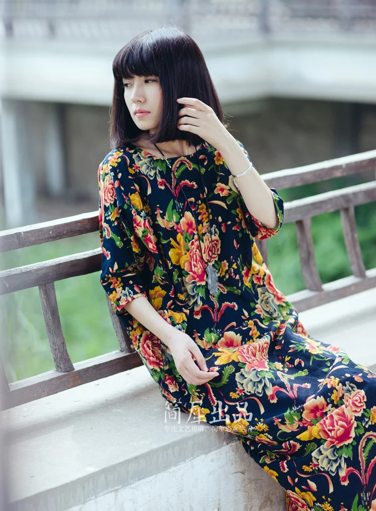 SCUWLINEN Vestidos, женское летнее платье больших размеров, свободное, повседневное, винтажное, с принтом, с коротким рукавом, длинные, вечерние, с цветочным рисунком, льняное платье S04