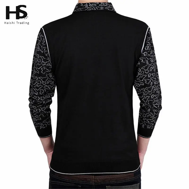 Мода Ложные Два Шерстяной Свитер Мужской Одежды Мужские Свитера С Длинным