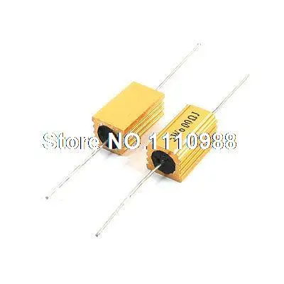 

5W 600 Ohm Axial Gold Tone Heatsink Aluminum Clad Resistor 2 Pcs