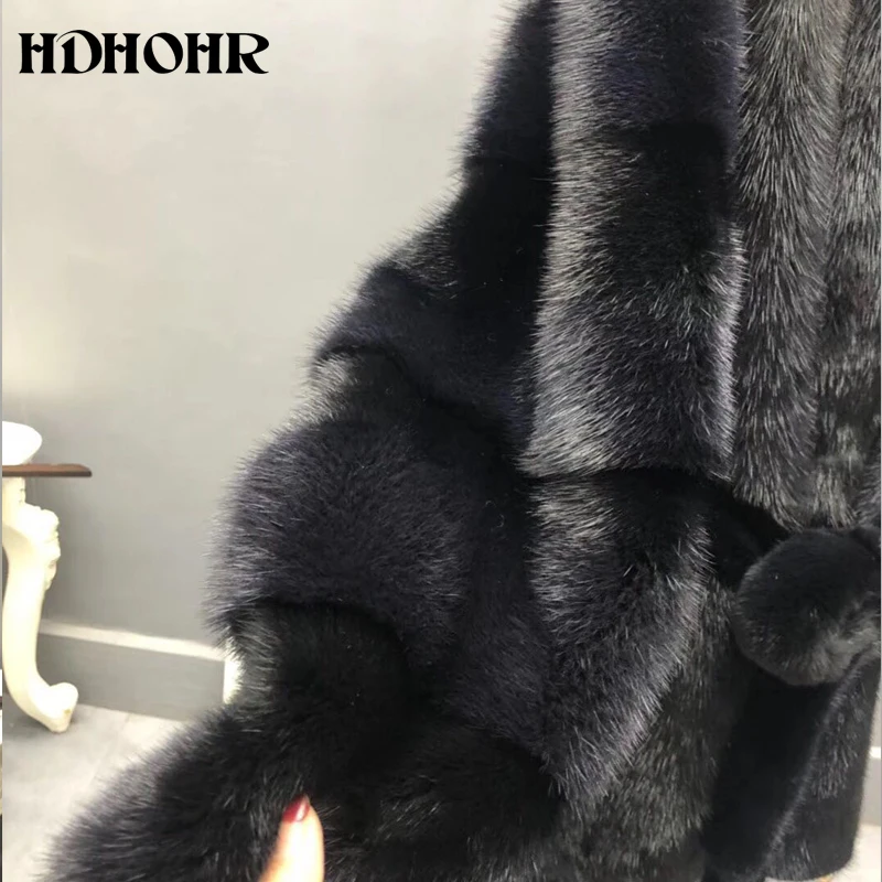 HDHOHR новые шубы из натурального меха женские модные шубы из натурального меха норки вы не должны упустить короткое пальто из норки цельная шкурка шуба