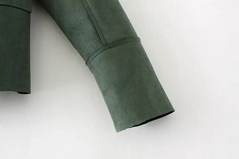 Новое весенне-осеннее Женское пальто Vestido, модная куртка размера плюс с карманами из замши, пальто для женщин, большая верхняя одежда