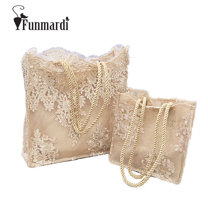 FUNMARDI новые кружевные женские сумки повседневные модные на плечо с вышивкой