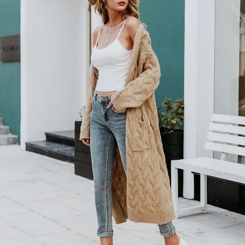 Turmeric mohair long cardigan knitted sweater 2019 autumn winter new women Long sleeve female jumper casual streetwear |