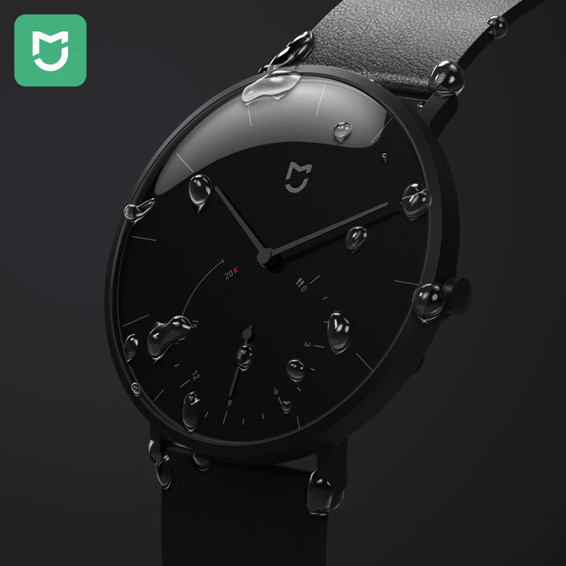 Xiaomi Mijia кварцевые часы Для мужчин женщин Смарт-часы модные кожаные Шагомер 3ATM