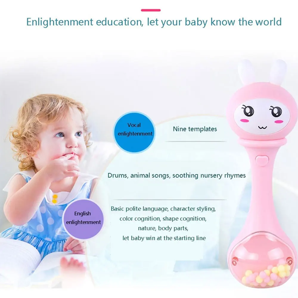 Музыкальные мигающие детские погремушки 0 12 м Детские ручные колокольчики для
