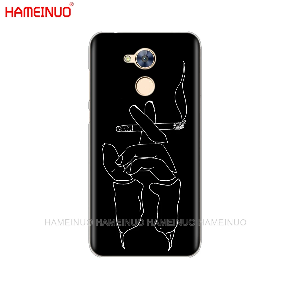 Чехол для телефона HAMEINUO Art White Line Kiss Love Heart Flower Rose Girl для Huawei Honor 10 V10 4A 5A 6A 7A 6C 6X7X8 9 LITE - Цвет: 43409