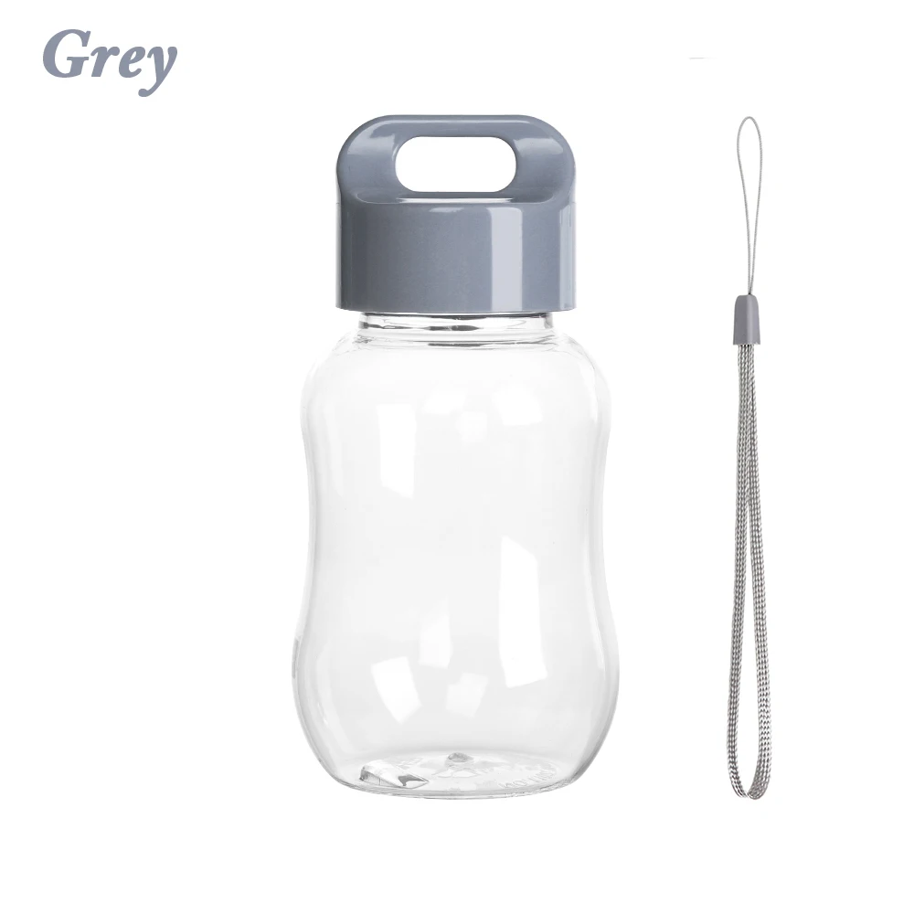 grey 1PC180Ml портативная пластиковая герметичная цветная бутылка для воды школьная чашка для воды Мини милая посуда для напитков для детей Детские аксессуары - Цвет: grey