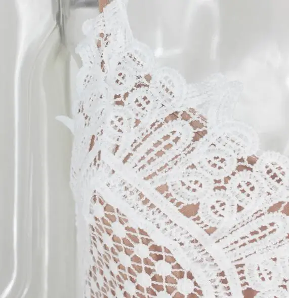 

Cultiseed Women Dress 2020 Female Summer Sexy Spaghetti Strap Hollow Out Lace Party Dress Women Fashion Sleeveless Vest Dress