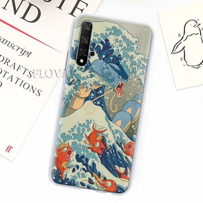 Волнистый художественный японский зеленый Ил чехол для телефона s для Honor 20 Pro 9 10 Lite Y7 Y9 8X 8A 8C 8S View 20 Чехол Жесткий PC чехол