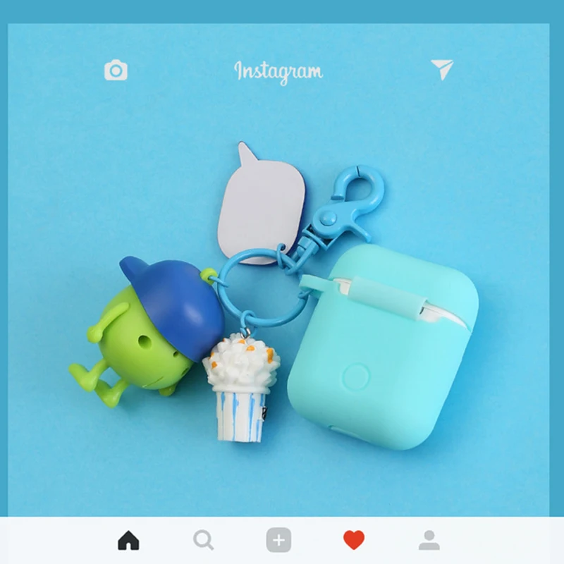 Силиконовые аксессуары для наушников Airpods, чехол с мультяшными монстрами, Университетский брелок для Apple Airpods, Bluetooth, коробка для наушников