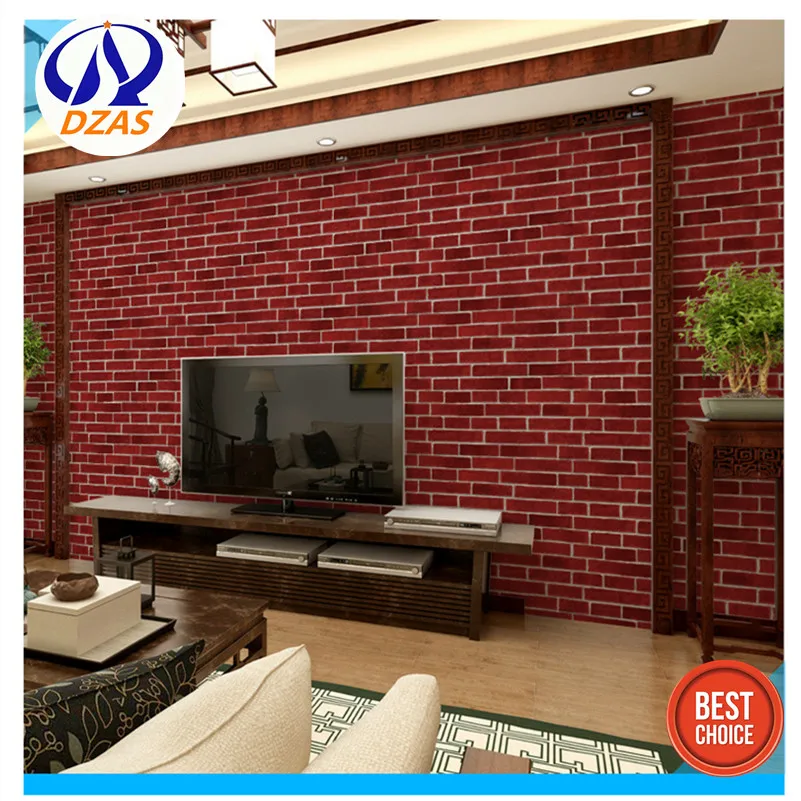 

Simulation culture brick-style wallpaper living room background restaurant Green brick retro red brick wallpaper DZAS-ZJL