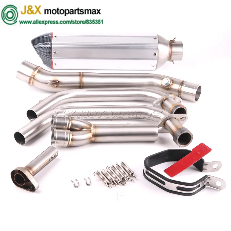 MT-03 MT03 R25 R3 глушитель для мотоцикла полная система контактная средняя труба+ выхлопная труба для Yamaha R25 R3- слипоны - Цвет: same photo