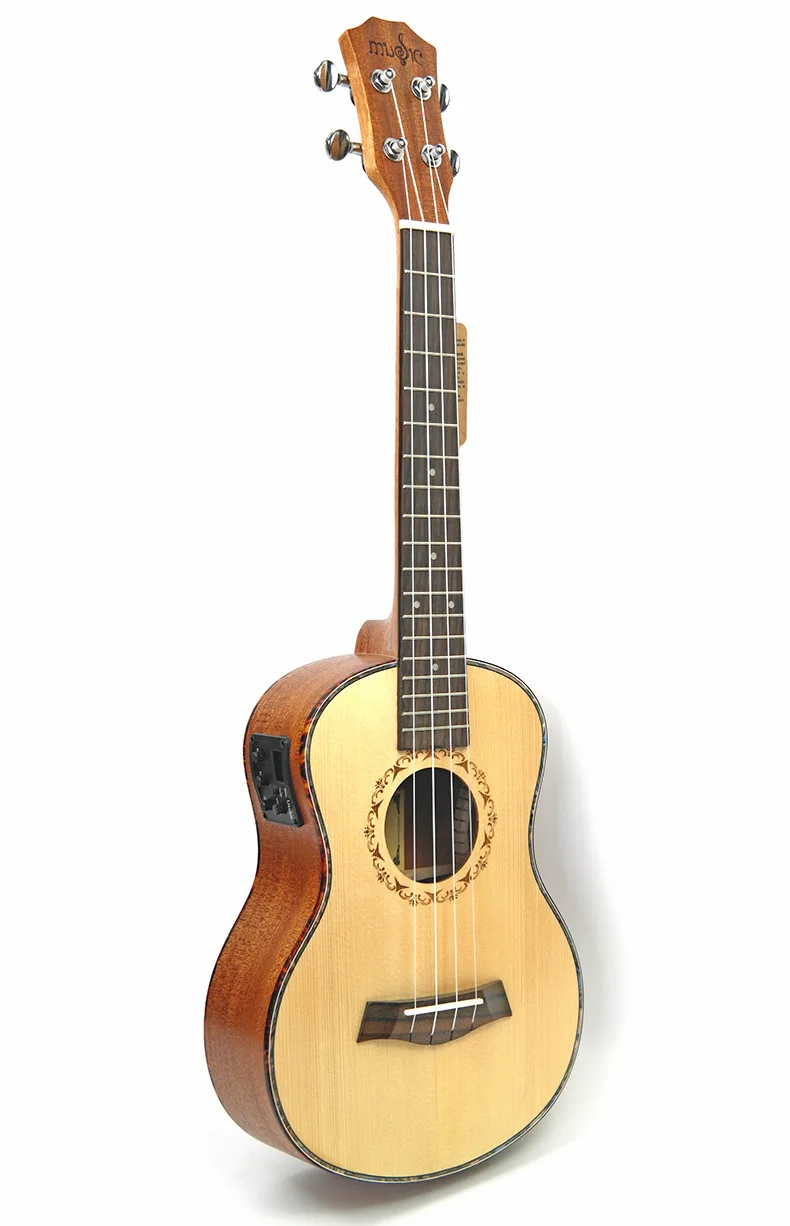 

26" tenor Spruce Solid Wood ukulele Electric 4 Strings Hawaii mini small guita travel ukelele acoustic guitar Uke Concert