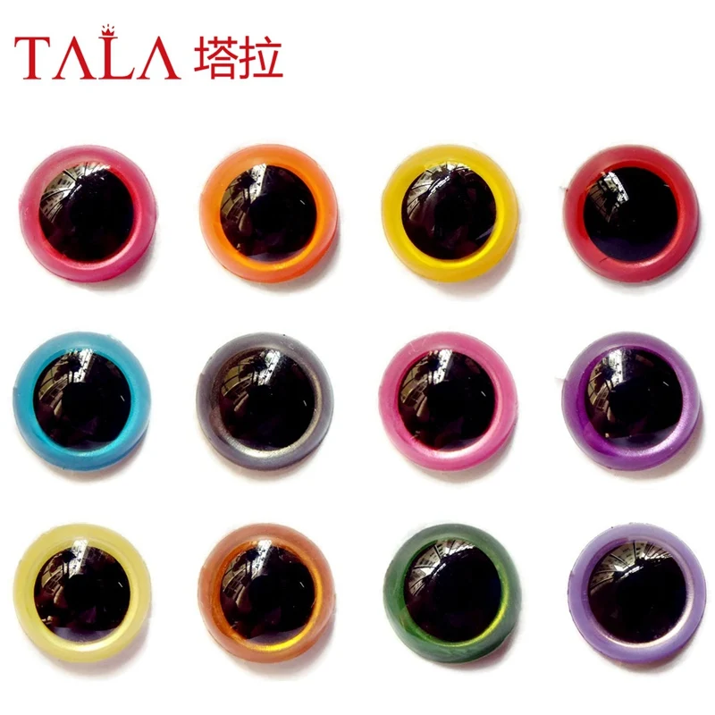 

Free shipping 8mm-18mm 50Pairs(100pcs) Colorful Eyes Safety Eyes for doll 12 color can be chosen Plastic safety eyes for toys