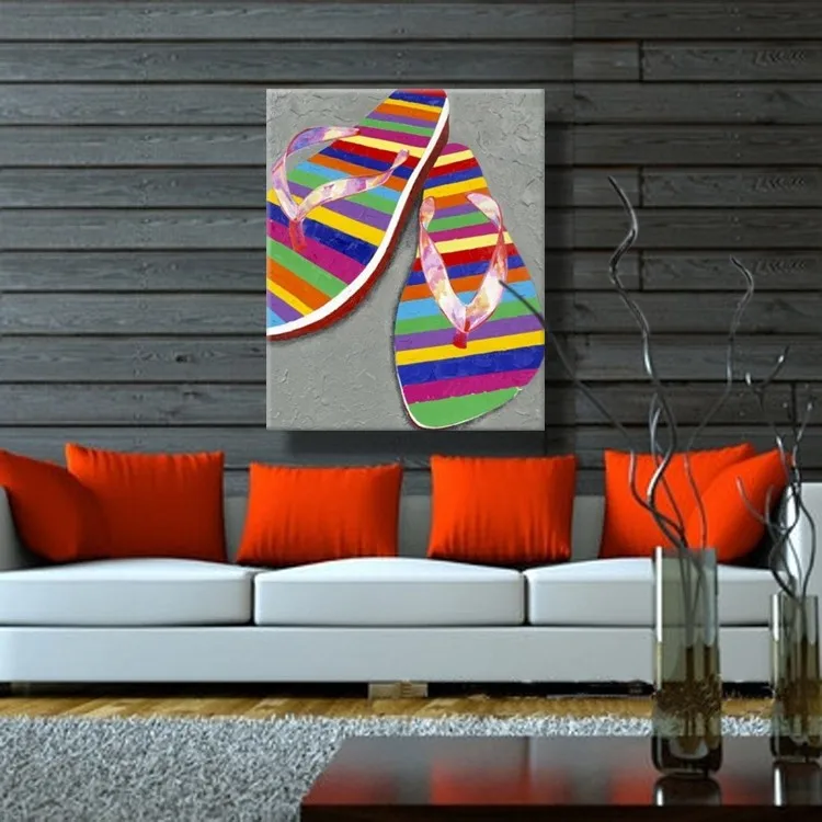 

Hand painted Canvas Oil Paintings Still Life Colorful Slipper Picture Wall Art For decoration pictures Abstract Oil Painting