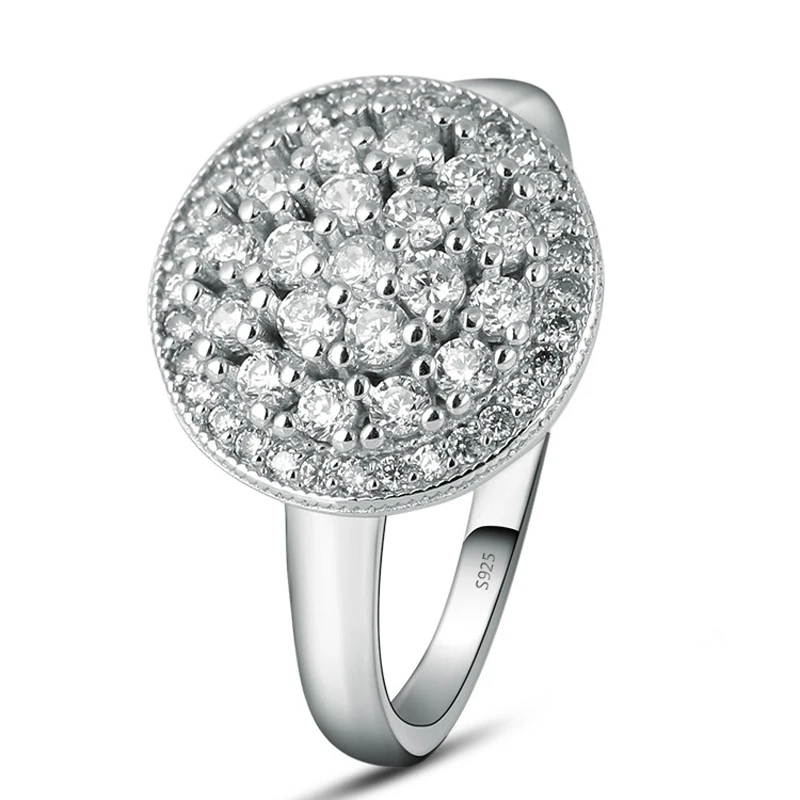 Женское кольцо из серебра 2018 пробы вечерние фианитом|silver diamond flower ring|ring bagrings lord |