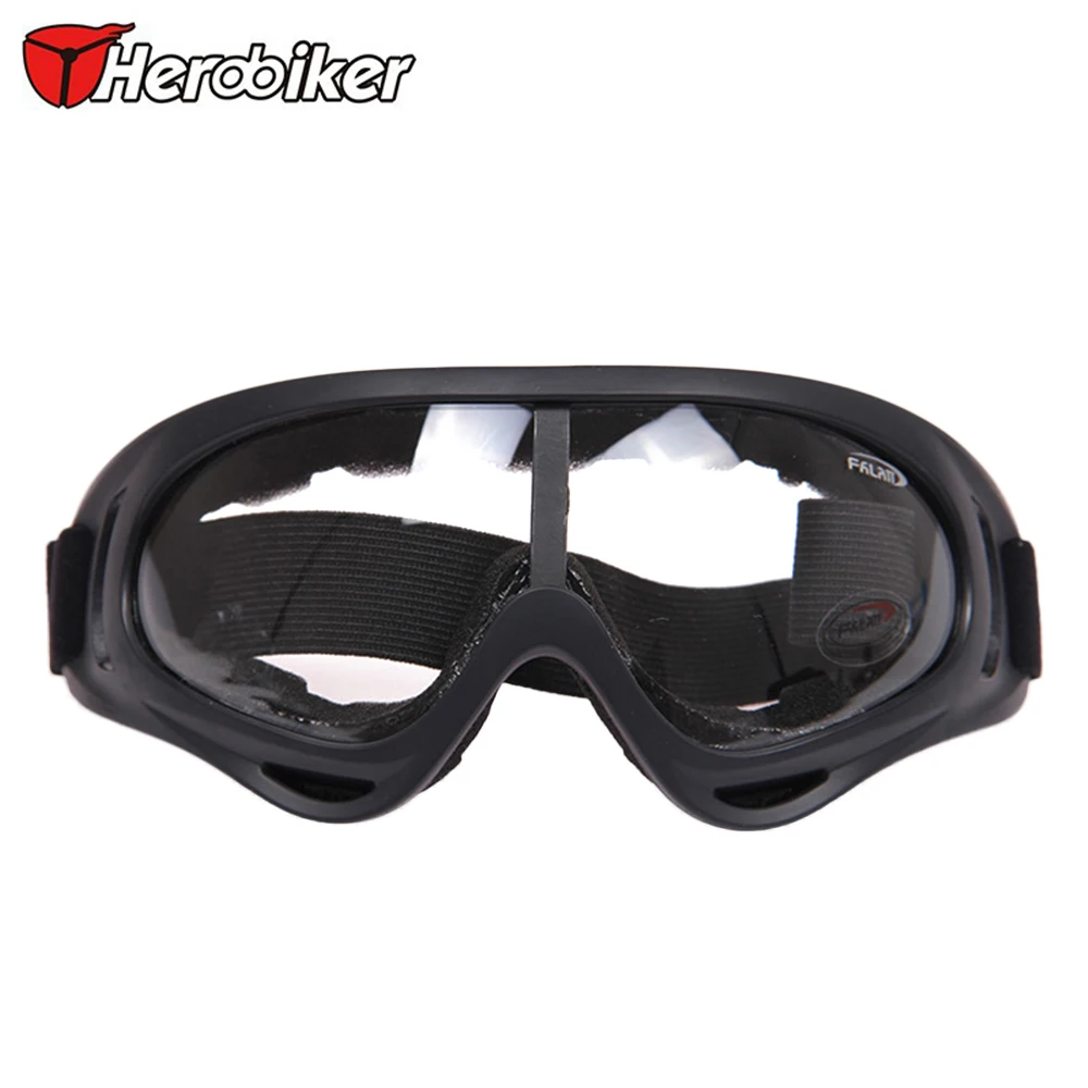 HEROBIKER мотоциклетные очки для мотокросса, грязи, внедорожных лыж, сноуборд, Велоспорт, страйкбол, ветрозащитные Мото очки, очки X400 - Цвет: Прозрачный