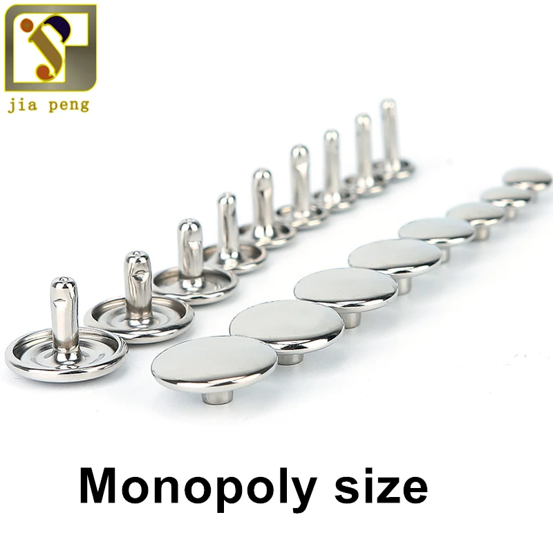 Новинка 100 шт. кожаная заклепка металлическая серебряная круглая двойная швейная