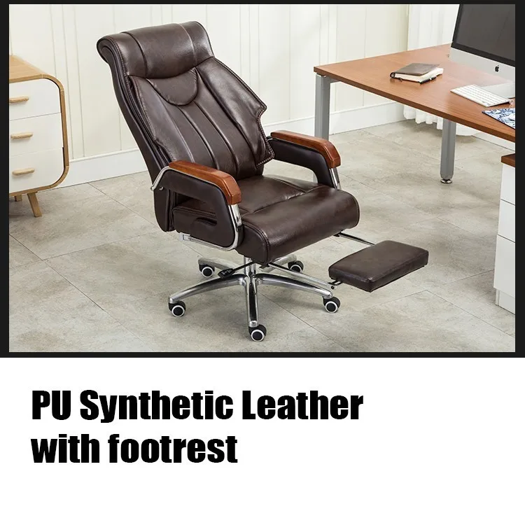coffee PU Leather Роскошное качественное кресло из воловьей кожи 8770 Silla Gamer Boss Poltrona с подставкой для ног, массажное колесо из натуральной кожи - Цвет: coffee PU Leather