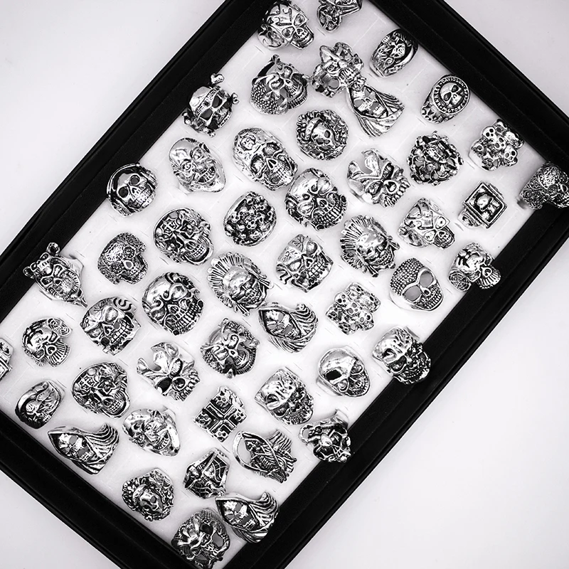 

Мужские Винтажные тибетские кольца, в готическом стиле, в ассортименте, 20 шт.