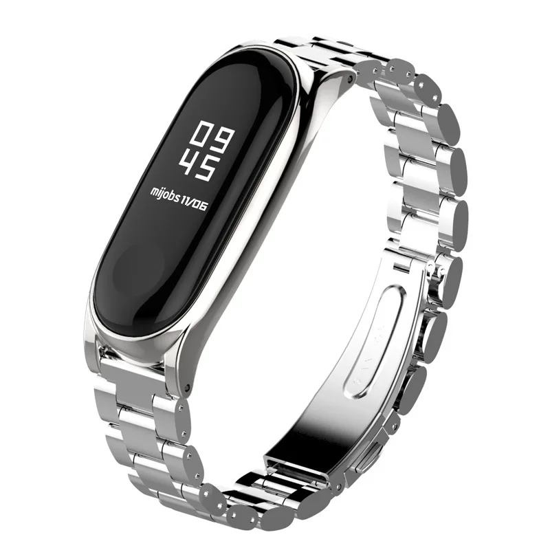 for Mi Band 3 Wrist Strap Metal Screwless Stainless Steel For Xiaomi Bracelet Wristbands Pulseira Miband3 AW836 | Наручные часы