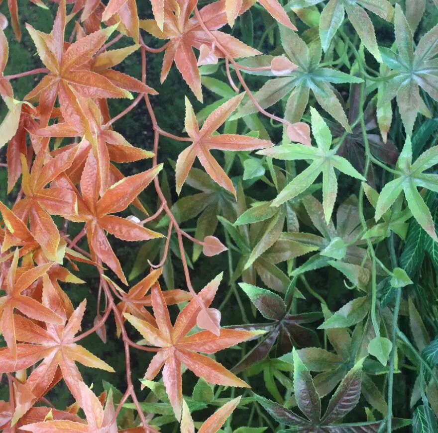 Гирлянда из искусственных кленовых листьев и плюща 2 шт.|greenery|greenery garland |