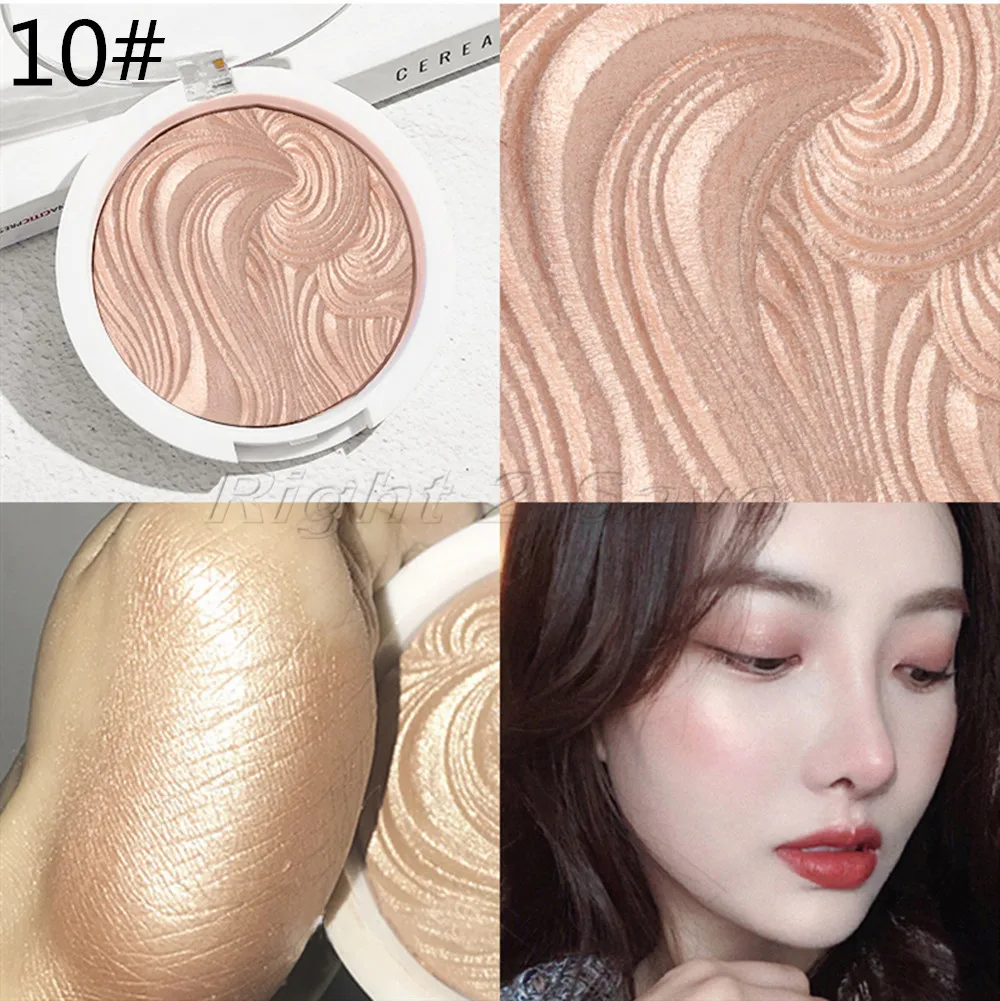 Хайлайтер пудра блеск лицо свечение основа Макияж золото бронза мерцание осветить Сияющий стойкий шелковистый MISS ROSE - Цвет: 10
