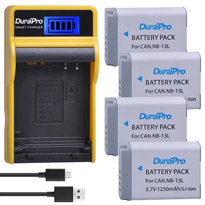 4 Battery Set 2 шт. NB-13L NB 13L 1250 мАч аккумуляторная батарея+ USB зарядное устройство для Canon G5X G7X G9X G7 X Mark II SX720 HS камера - Цвет: 4 Battery Set
