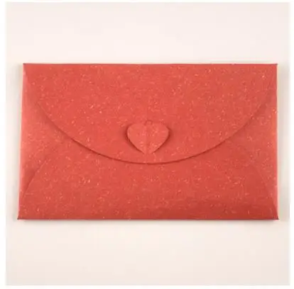 Special Red 100 шт./лот 6,8x4," /17,5x11 см Зажим-сердце 250gsm бумажные конверты для приглашение на празднование свадьбы карты фотооткрытка подарки - Цвет: Special Red