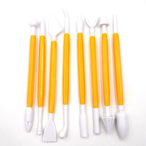 Yellow 8 шт./компл. Двойные головки гончарная глина Скульптура инструменты для резьбы по дереву Пластик Керамика полимера Пластилин художественное Искусство ремесло ручной инструмент - Цвет: Yellow