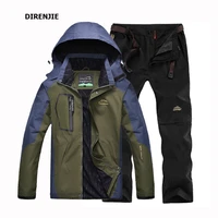 spring autumn fishing hiking camping trekking sportswear suit mens outdoor waterproof windproof jacket quick dry pants sets
