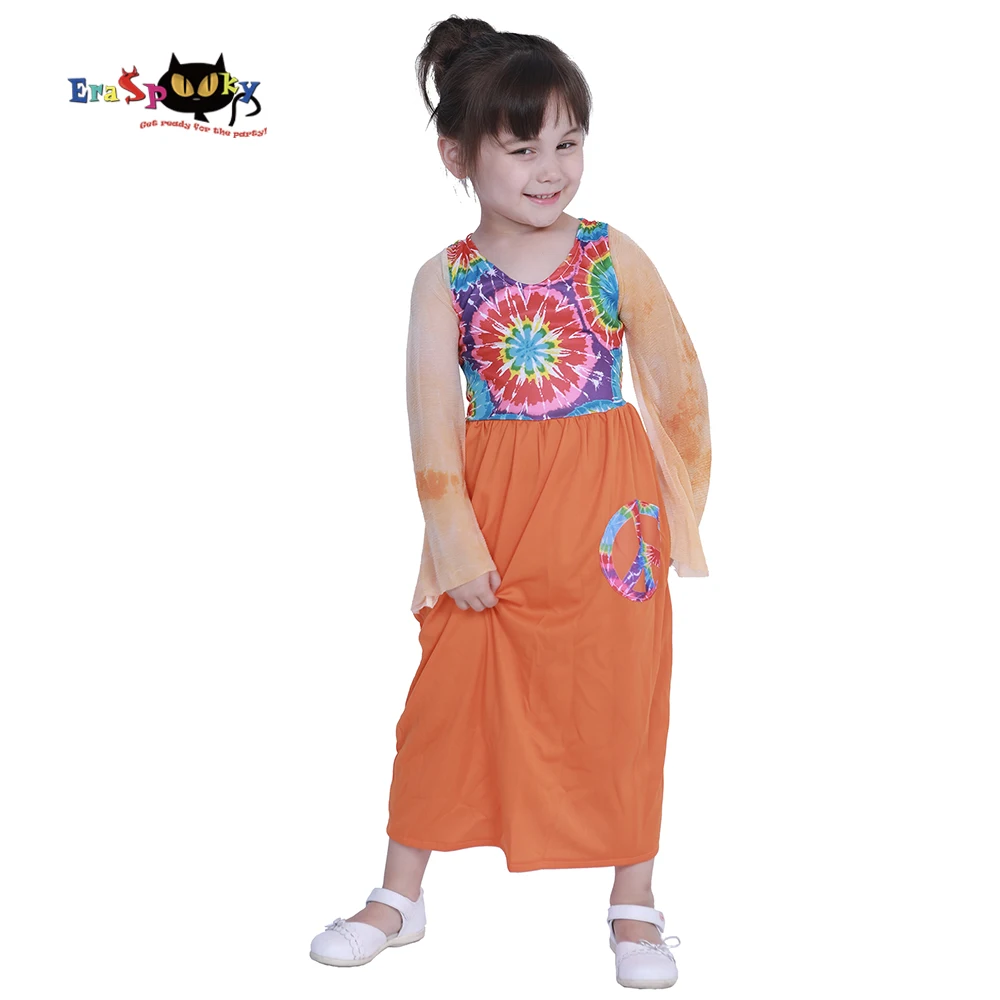 Eraspooky костюм на Хэллоуин фантазия 60 &quotмир и любовь Костюм хиппи для девочек