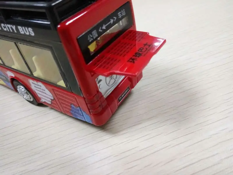 Городской туристический автобус длиной 20 см терраса с мигающими огнями и