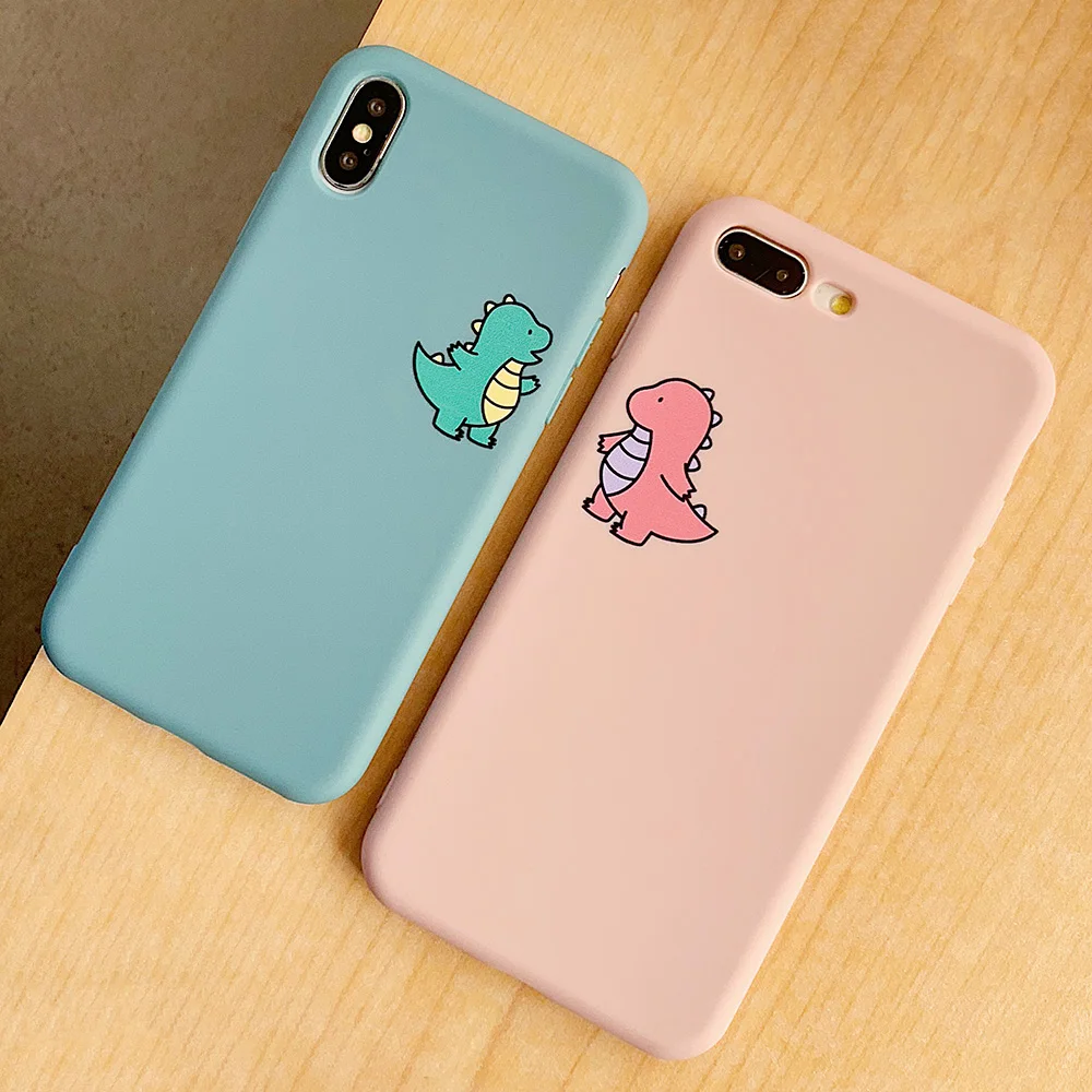 Чехол JONSNOW для телефона iPhone 7 8 Plus 6S 6 X XR XS Max Чехлы нашивки милых динозавров/медведь