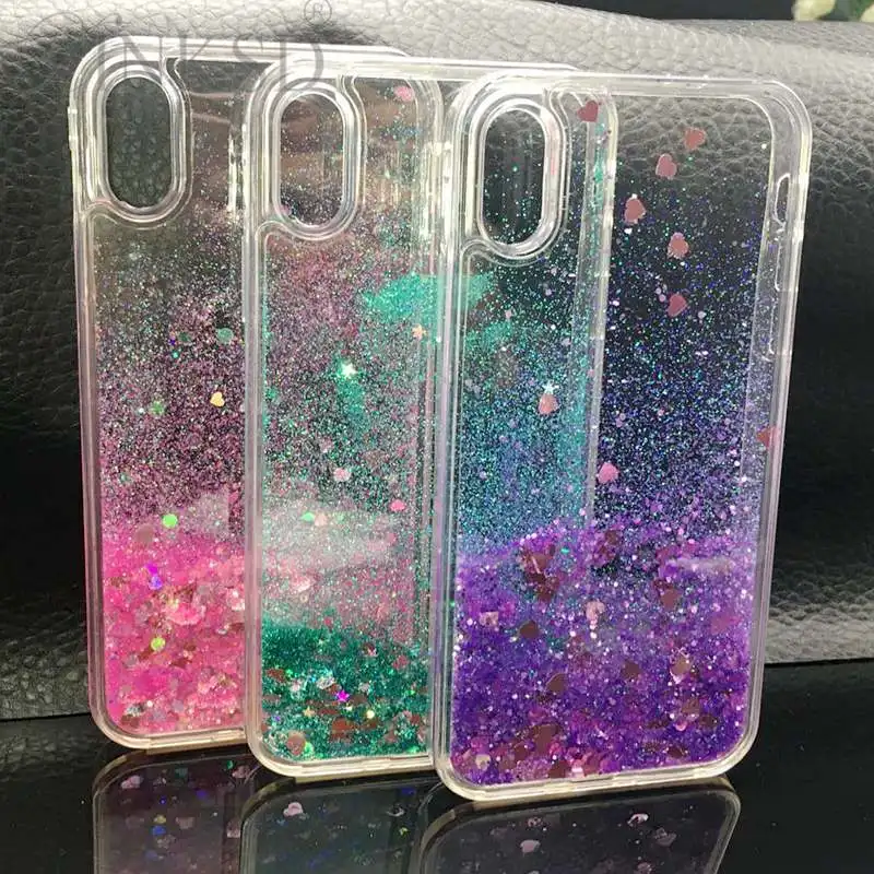 XINKSD для Iphone 5S 5 SE 6 6S 7 8 Plus X чехол телефона любовь сердца блеск звезды динамическая