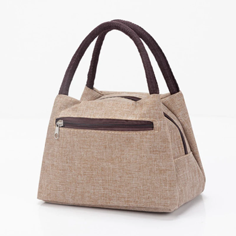 Khaki Aosbos Оксфорд портативный охладитель холст для обеденного мешка пикника Tote сумки твердые теплоизолированные сумки для еды на плечо для мужчин женщин детей - Цвет: Khaki
