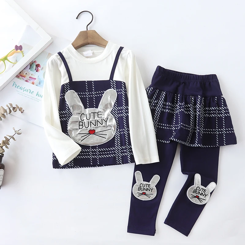 Костюм с мультяшным принтом для детей костюм-тройка длинными рукавами девочек