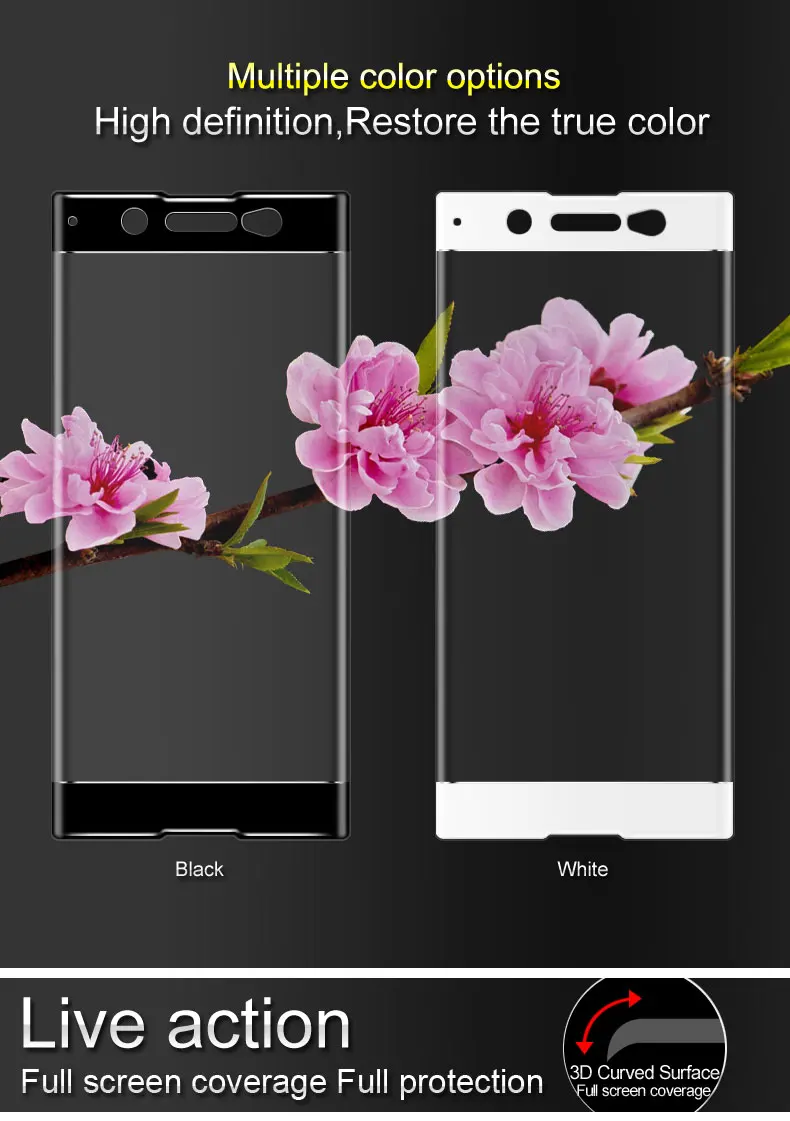 Для sony Xperia XA1 ультра 3D изогнутое полное покрытие из закаленного стекла для sony G3221 G3223 Dual Sim G3212 G3226 ronian защита экрана